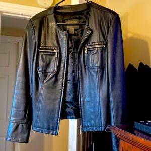 Black leather jacket size 6